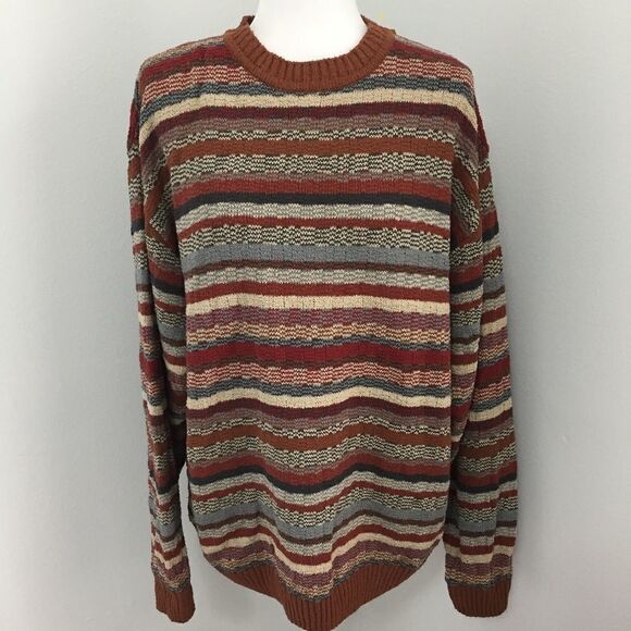 Vintage Jos A Bank Striped Sweater - Picture 1 of 7
